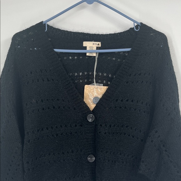 Black Knit Button Up Cardigan Sweater - Picture 4 of 8